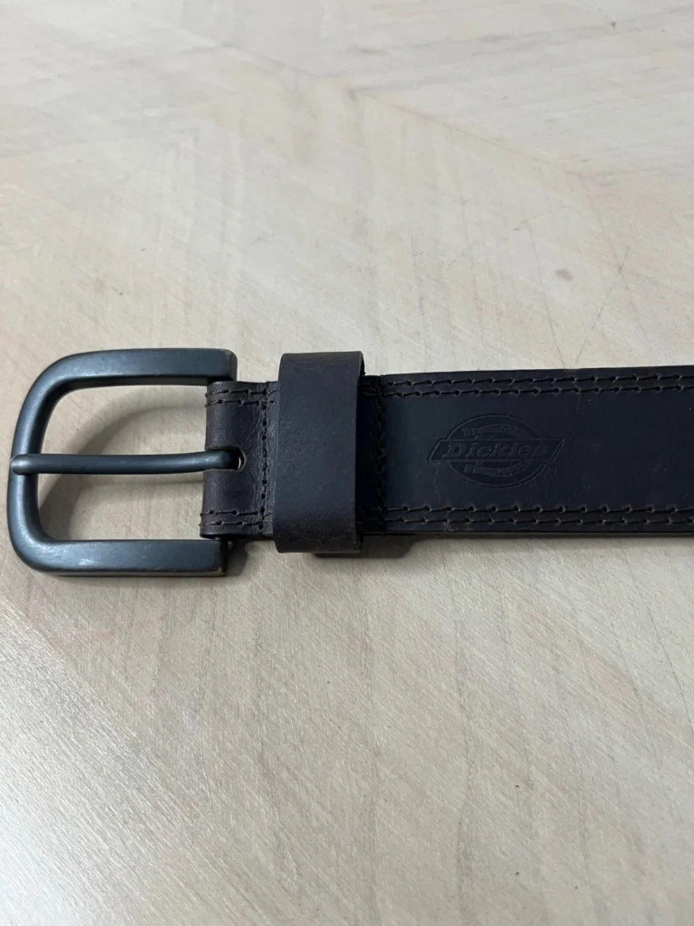 Dickies Men's Dark Brown Genuine Leather Belt Size